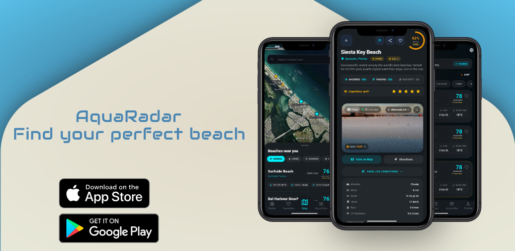 AquaRadar App - Radar, Condiciones del Mar y Favoritos